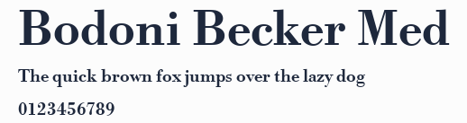 Bodoni Becker Med預覽圖