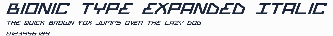 Bionic Type Expanded Italic預覽圖