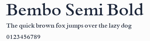 Bembo Semi Bold預覽圖