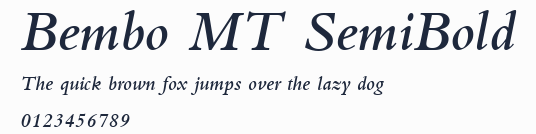 Bembo MT SemiBold預覽圖