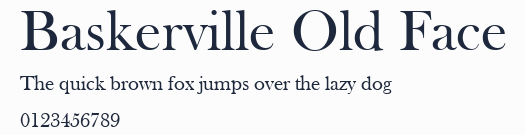 Baskerville Old Face預覽圖