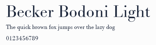 Becker Bodoni Light預覽圖