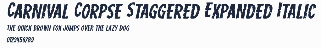Carnival Corpse Staggered Expanded Italic預覽圖