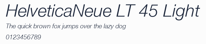 HelveticaNeue LT 45 Light預覽圖