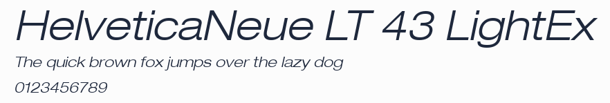 HelveticaNeue LT 43 LightEx預覽圖