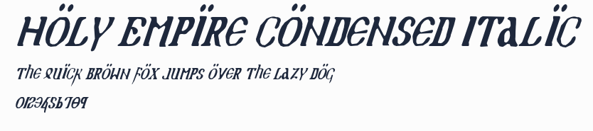 Holy Empire Condensed Italic預覽圖