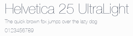 Helvetica 25 UltraLight預覽圖