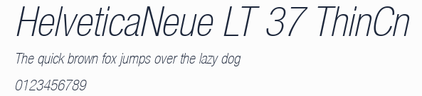 HelveticaNeue LT 37 ThinCn預覽圖