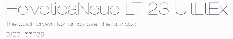 HelveticaNeue LT 23 UltLtEx預覽圖