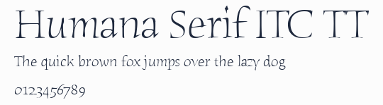 Humana Serif ITC TT預覽圖