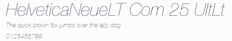 HelveticaNeueLT Com 25 UltLt預覽圖