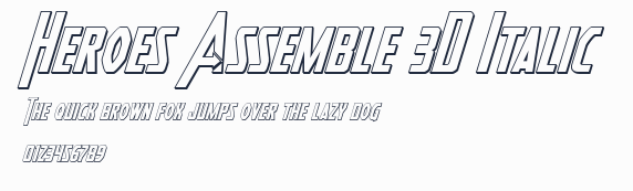 Heroes Assemble 3D Italic預覽圖
