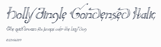 Holly Jingle Condensed Italic預覽圖