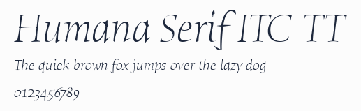 Humana Serif ITC TT預覽圖