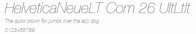 HelveticaNeueLT Com 26 UltLtIt預覽圖