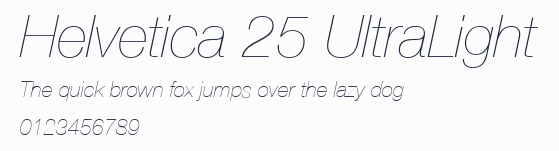 Helvetica 25 UltraLight預覽圖