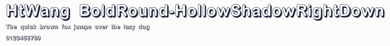 HtWang BoldRound-HollowShadowRightDown預覽圖