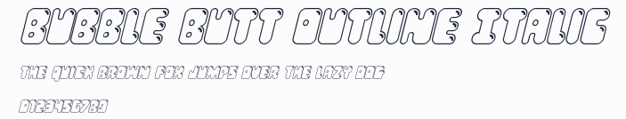 Bubble Butt Outline Italic預覽圖