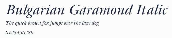 Bulgarian Garamond Italic預覽圖