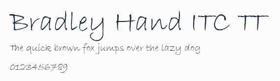 Bradley Hand ITC TT預覽圖