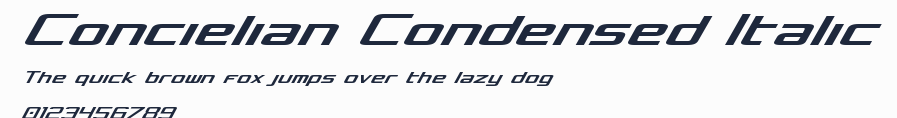 Concielian Condensed Italic預覽圖