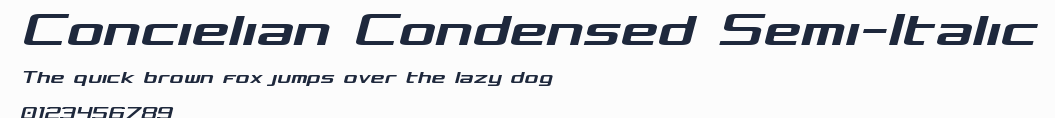 Concielian Condensed Semi-Italic預覽圖