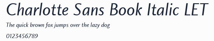 Charlotte Sans Book Italic LET預覽圖