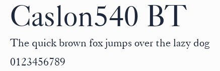 Caslon540 BT預覽圖