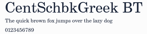 CentSchbkGreek BT預覽圖