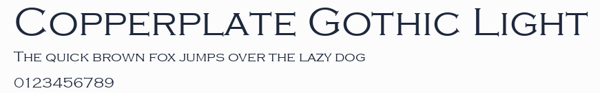 Copperplate Gothic Light預覽圖