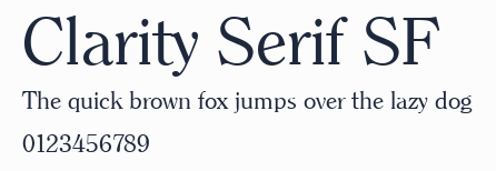 Clarity Serif SF預覽圖