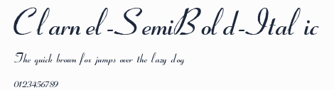 Clarnel-SemiBold-Italic預覽圖