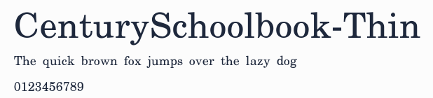 CenturySchoolbook-Thin預覽圖