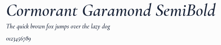 Cormorant Garamond SemiBold預覽圖