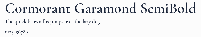 Cormorant Garamond SemiBold預覽圖