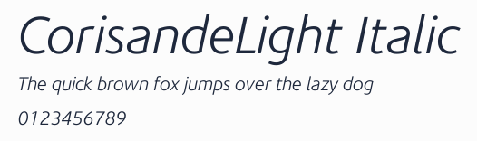 CorisandeLight Italic預覽圖