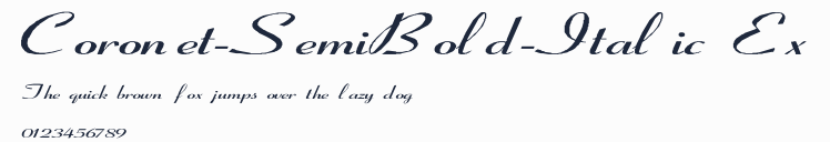 Coronet-SemiBold-Italic Ex預覽圖