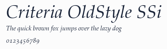 Criteria OldStyle SSi預覽圖