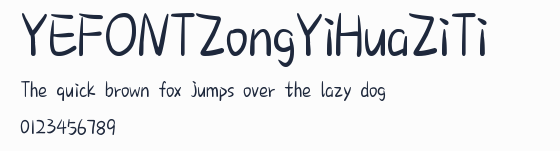 YEFONTZongYiHuaZiTi 標準預覽圖