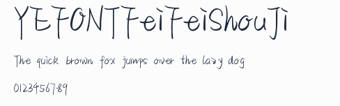 YEFONTFeiFeiShouJi 標準預覽圖