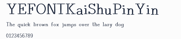 YEFONTKaiShuPinYin 標準