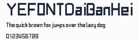 YEFONTDaiBanHei預覽圖