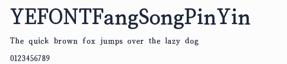 YEFONTFangSongPinYin 標準預覽圖
