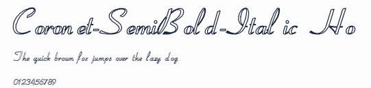 Coronet-SemiBold-Italic Ho預覽圖