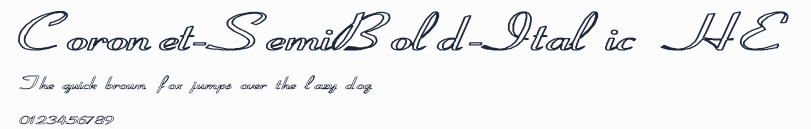 Coronet-SemiBold-Italic HE預覽圖