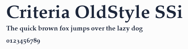 Criteria OldStyle SSi預覽圖