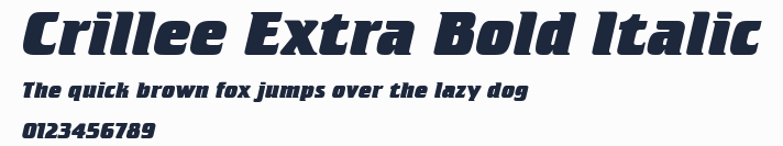 Crillee Extra Bold Italic預覽圖