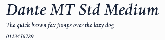 Dante MT Std Medium預覽圖