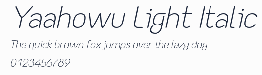 Yaahowu Light Italic預覽圖