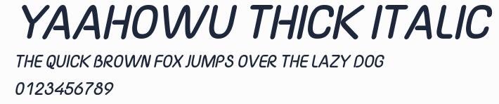 Yaahowu Thick Italic預覽圖